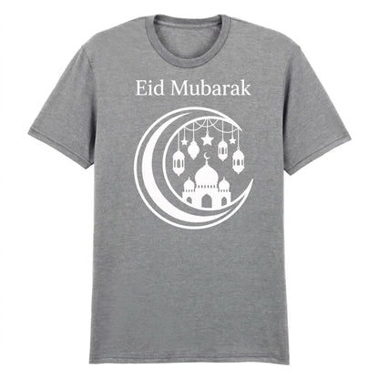 Crescent & Mosque Eid Mubarak Printed Unisex T-Shirt
