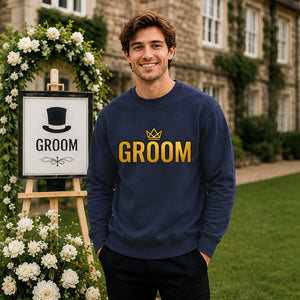 Crown Wedding Stag Groom Unisex Sweatshirt