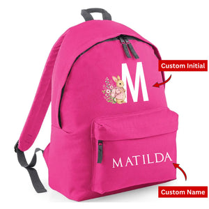 Bunny Kids Backpack with Custom Initial & Name - Large Size