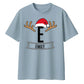 Custom Christmas Reindeer Initial Christmas Oversized T-Shirt