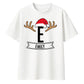 Custom Christmas Reindeer Initial Christmas Oversized T-Shirt