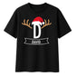 Custom Christmas Reindeer Initial Christmas Oversized T-Shirt