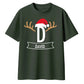 Custom Christmas Reindeer Initial Christmas Oversized T-Shirt