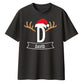 Custom Christmas Reindeer Initial Christmas Oversized T-Shirt