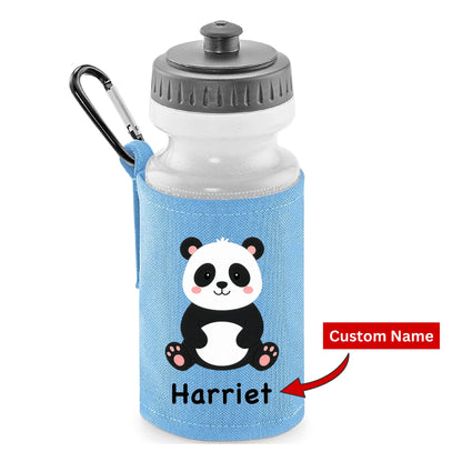 Personalised Panda Kids Water Bottle with Custom Name