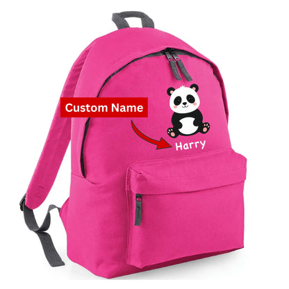 Personalised Panda Kids Backpack with Custom Name - Large Size