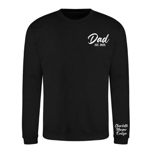 Custom Dad Est Names Sleeve Father Day Printed Unisex Sweatshirt
