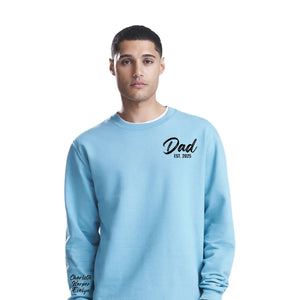 Custom Dad Est Names Sleeve Father Day Printed Unisex Sweatshirt