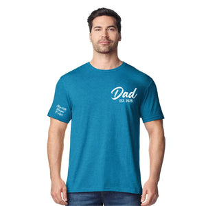 Custom Dad Est Names on Sleeve Fathers Day Printed Unisex T-Shirt