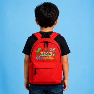 Personalised Dinosaur Kids Backpack with Custom Name - Large Size