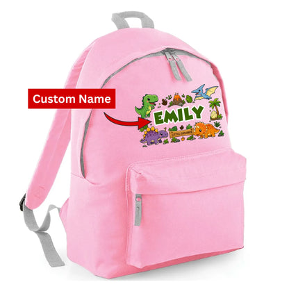 Personalised Dinosaur Kids Backpack with Custom Name - Large Size