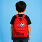 Personalised Football Kids Backpack with Custom Name - Large Size