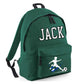 Personalised Football Player Kids Backpack with Custom Name - Large Size