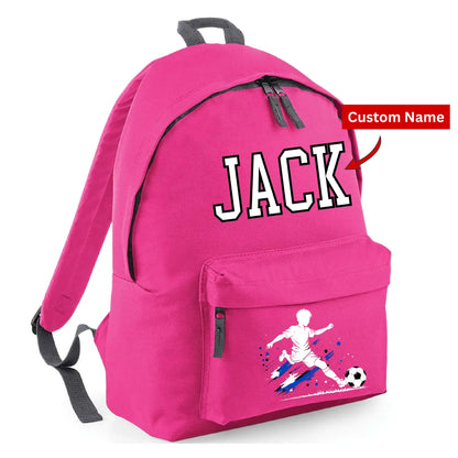 Personalised Football Player Kids Backpack with Custom Name - Large Size