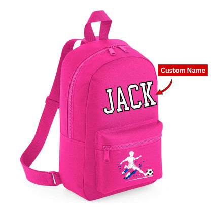 Personalised Football Player Kids Backpack with Custom Name - Small Size