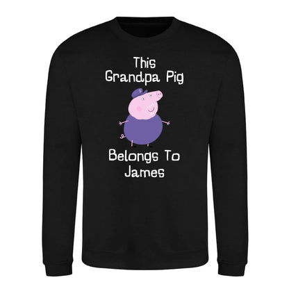 Custom Grandpa Pig Belongs Father Day Printed Unisex Sweatshirt