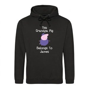 Custom Grandpa Pig Belongs Father’s Day Printed Unisex Hoodie