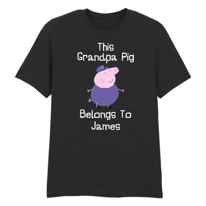 Custom Grandpa Pig Father's Day T-Shirt