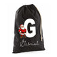 Custom Initial & Name Santa Claus Canvas Christmas Santa Sack