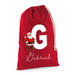 Custom Initial & Name Santa Claus Canvas Christmas Santa Sack