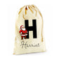 Custom Initial & Name Santa Claus Canvas Christmas Santa Sack