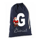 Custom Initial & Name Santa Claus Canvas Christmas Santa Sack