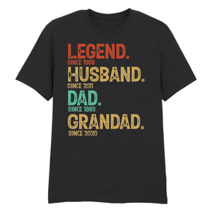 Custom Life Milestones Since Fathers Day Printed Unisex T-Shirt