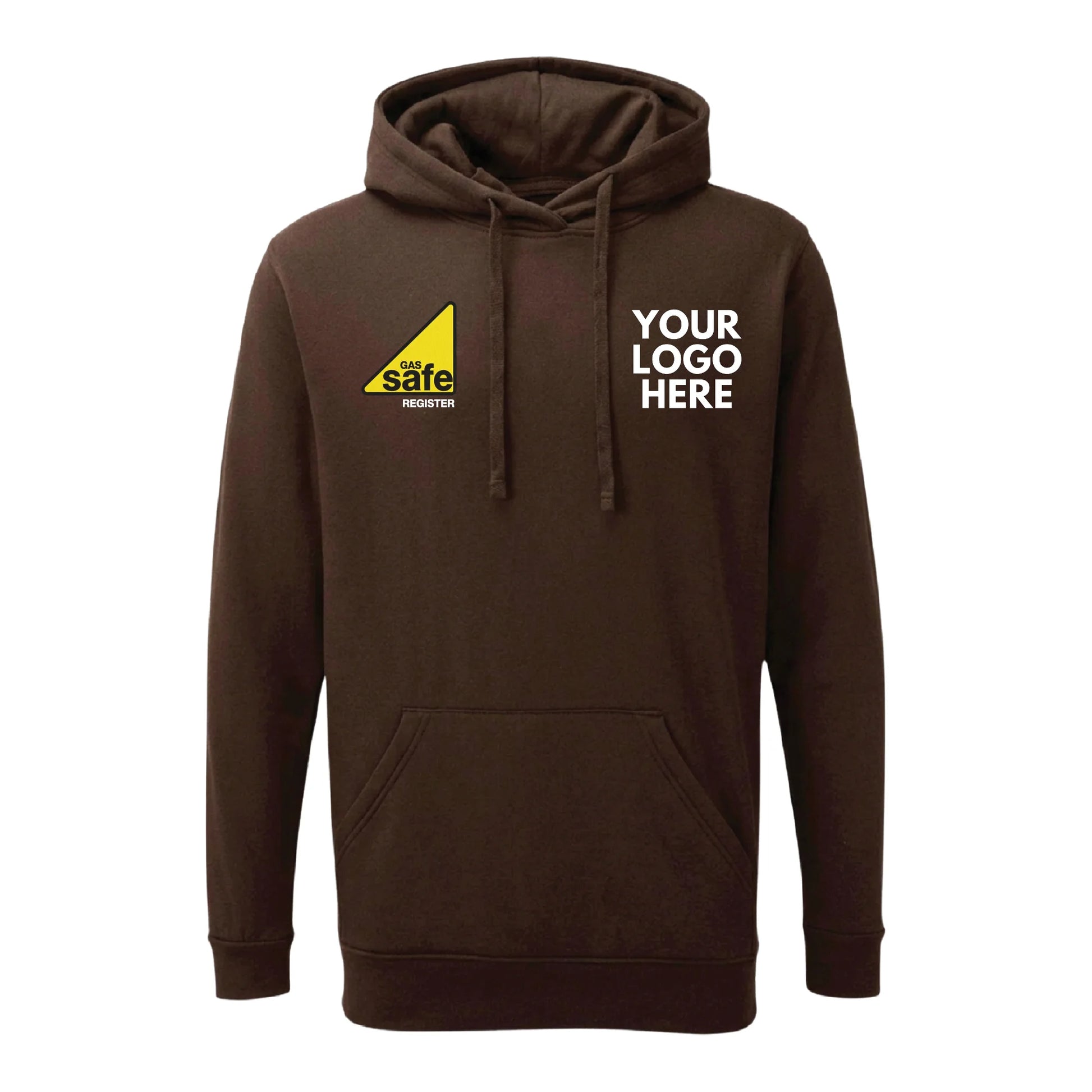 Custom Logo Gas Safe Register Workwear Printed Hoodie-PW5130-Brown