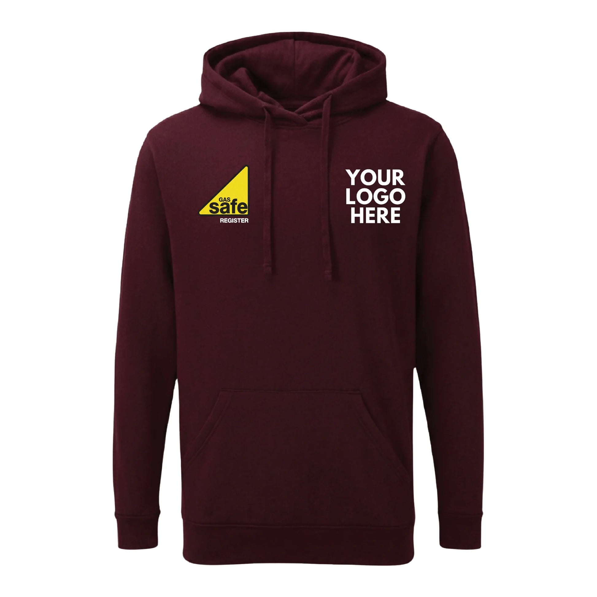 Custom Logo Gas Safe Register Workwear Printed Hoodie-PW5130-Maroon