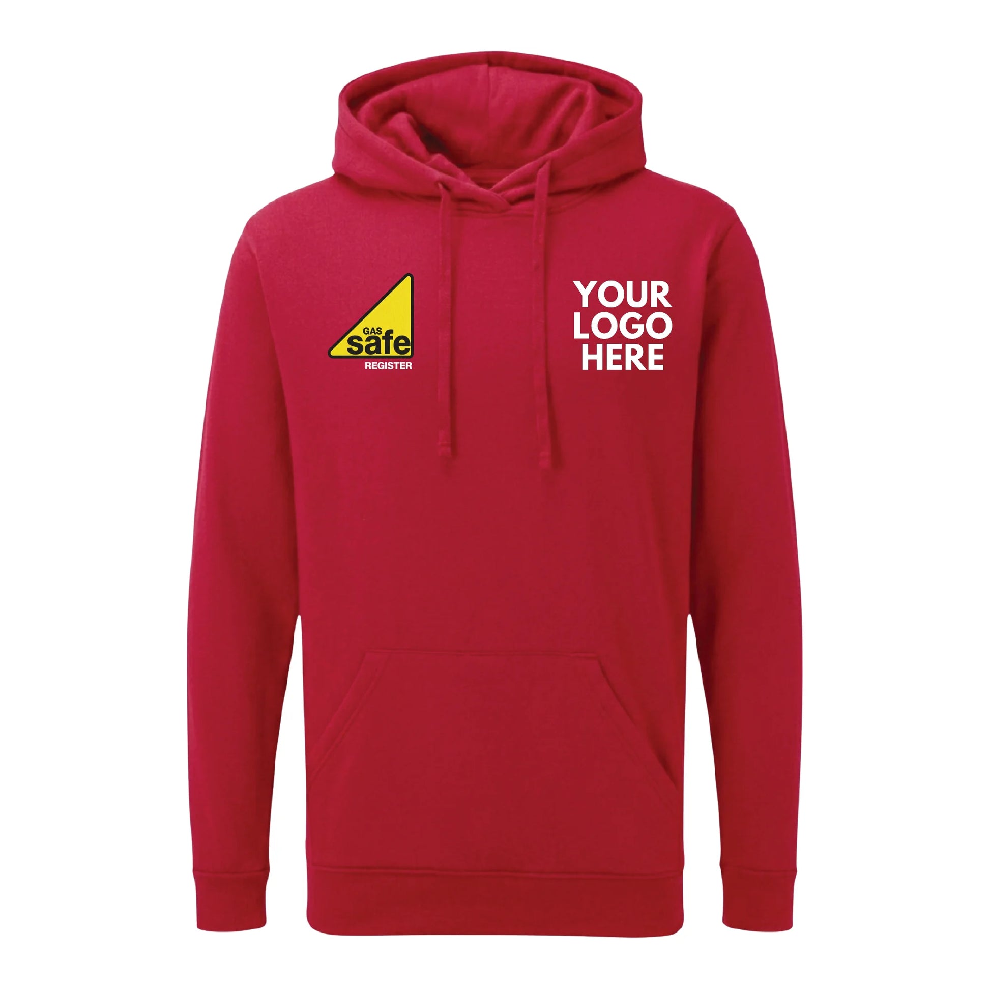 Custom Logo Gas Safe Register Workwear Printed Hoodie-PW5130-Red