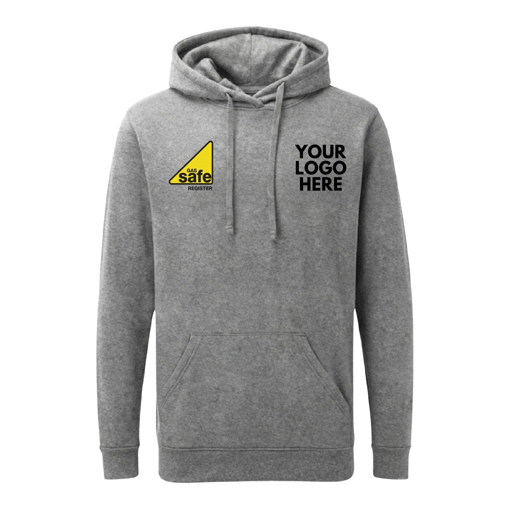 Custom Logo Gas Safe Register Workwear Printed Hoodie-PW5130- Heather Grey