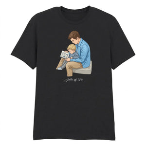 Custom Names Dad & Son Fathers Day Printed Unisex T-Shirt