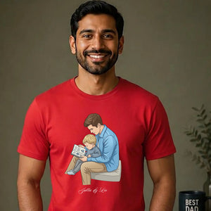 Custom Names Dad & Son Fathers Day Printed Unisex T-Shirt
