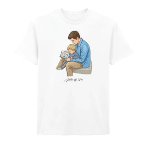 Custom Names Dad & Son Fathers Day Printed Unisex T-Shirt