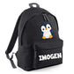 Penguin Kids Backpack with Custom Initial - Large Size