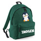 Penguin Kids Backpack with Custom Initial - Large Size