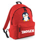 Penguin Kids Backpack with Custom Initial - Large Size