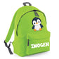Penguin Kids Backpack with Custom Initial - Large Size