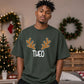 Custom Reindeer Antler Name Christmas Oversized T-Shirt