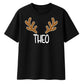Custom Reindeer Antler Name Christmas Oversized T-Shirt