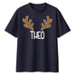 Custom Reindeer Antler Name Christmas Oversized T-Shirt