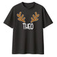 Custom Reindeer Antler Name Christmas Oversized T-Shirt