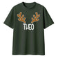 Custom Reindeer Antler Name Christmas Oversized T-Shirt
