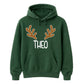 Custom Reindeer Antler Name Christmas Unisex Hoodie