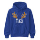 Custom Reindeer Antler Name Christmas Unisex Hoodie