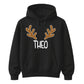 Custom Reindeer Antler Name Christmas Unisex Hoodie