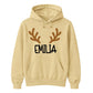 Custom Reindeer Antler Name Christmas Unisex Hoodie