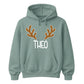 Custom Reindeer Antler Name Christmas Unisex Hoodie