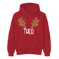 Custom Reindeer Antler Name Christmas Unisex Hoodie