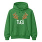Custom Reindeer Antler Name Christmas Unisex Hoodie